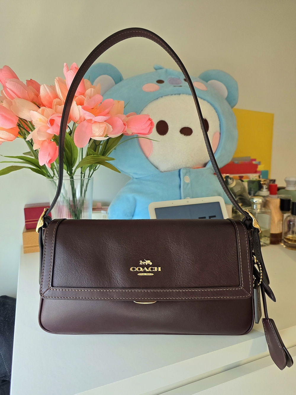 COACH Etta Flap Bag (Small - Espresso)